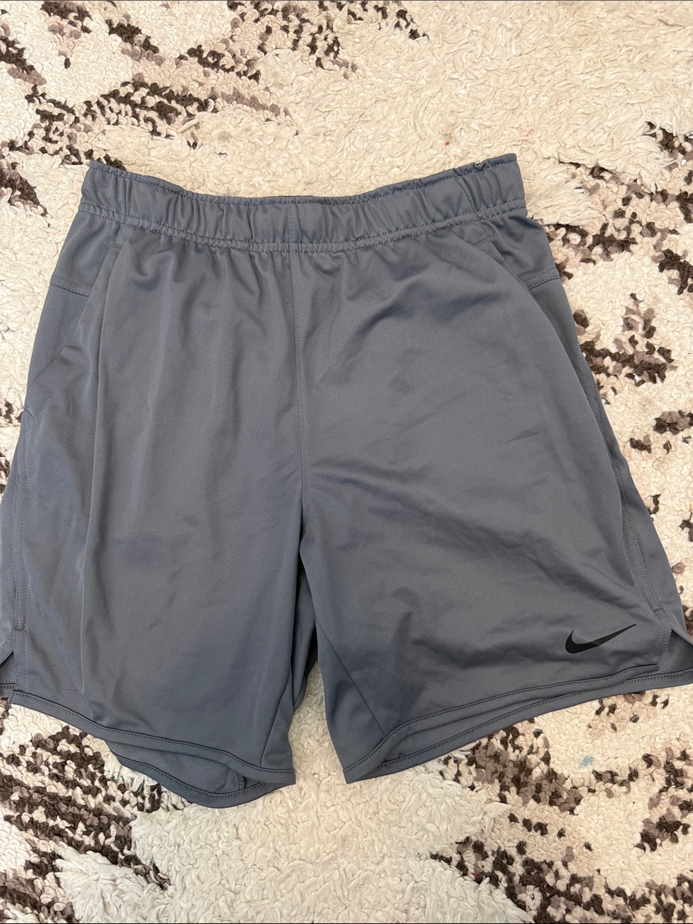 Nike Men’s Charcoal Grey Athletic Shorts with Black Swoosh